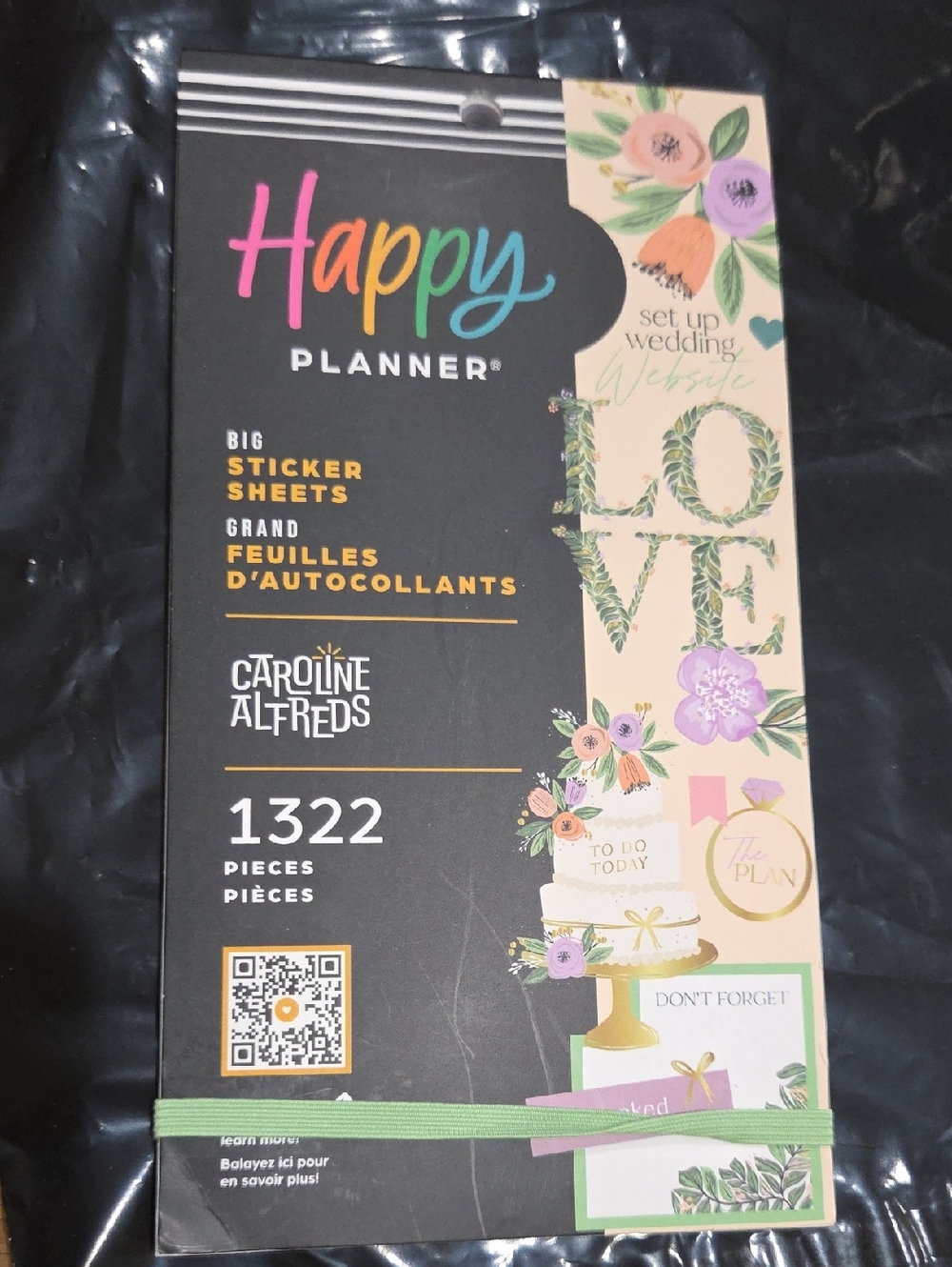 Happy Planner Big Sticker Sheets — Black, Cream & Pastel Floral Accents